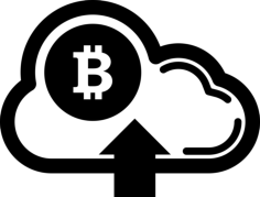 Bitcoin On Cloud With Up Arrow Symbol Ink Sticker Svg Vector, Free Vectors File